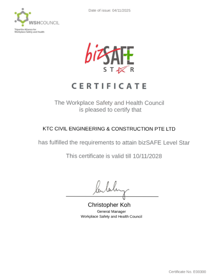 KTC Group - BizSAFE Star Certificate Updated